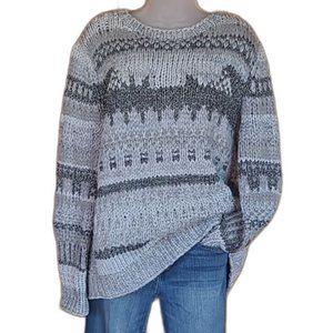 Michael Kors Pearl Heather Knit Sweater Tonal Gray/Metallic Boyfriend Cardigan